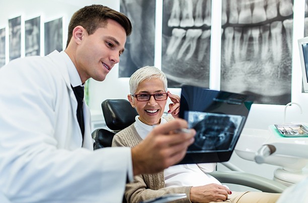 Fitchburg dentist showing and patient X-ray